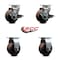 Service Caster 4'' High Temp Glass Filled Nylon Caster Set w/Roller Bearing 2 Brakes 2 Rigid, 4PK SCC-20S420-GFNRHT-TLB-2-R-2 - alternate 2